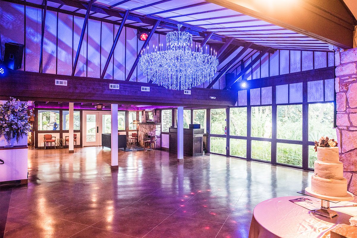 The Chandelier Chateau is an incredible reception room for dancing at The Vista on Seward Hill