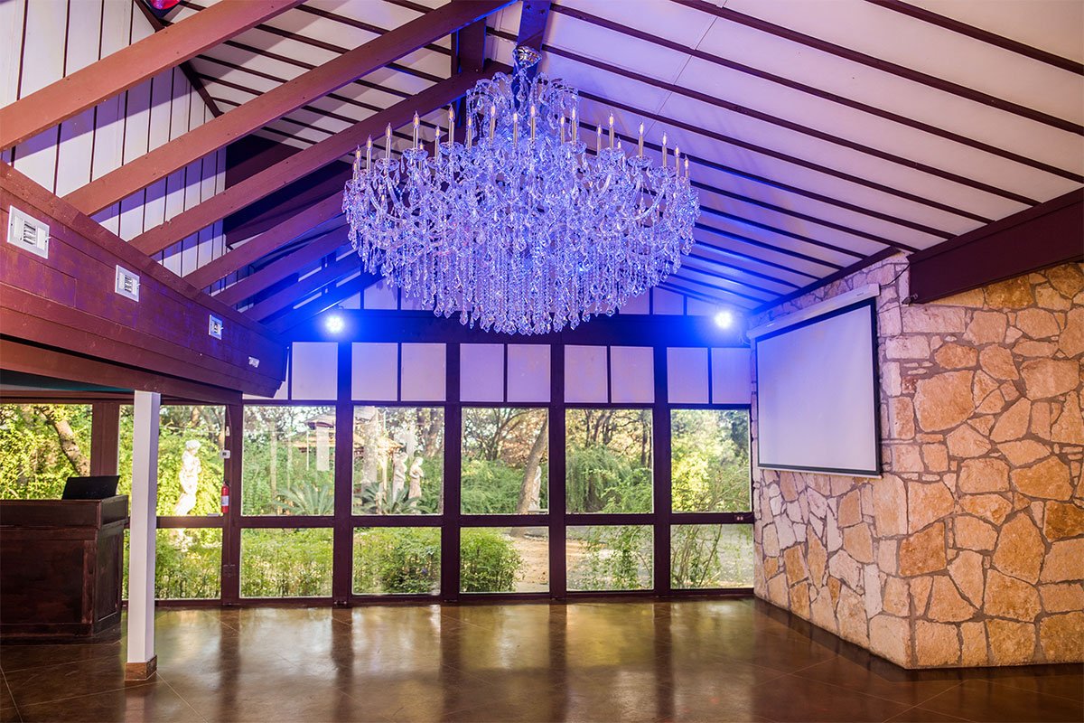 The Chandelier Chateau is an incredible reception room for dancing at The Vista on Seward Hill