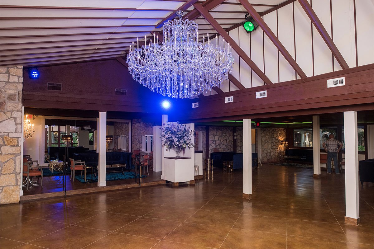 The Chandelier Chateau is an incredible reception room for dancing at The Vista on Seward Hill