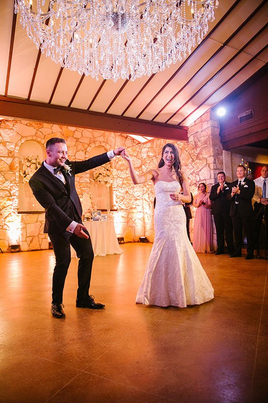 The Chandelier Chateau is an incredible reception room for dancing at The Vista on Seward Hill