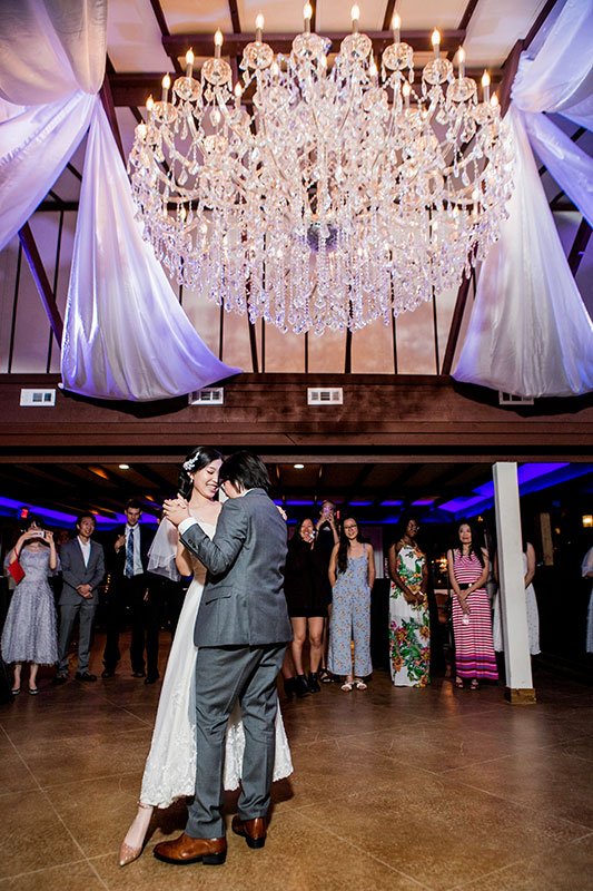 The Chandelier Chateau is an incredible reception room for dancing at The Vista on Seward Hill