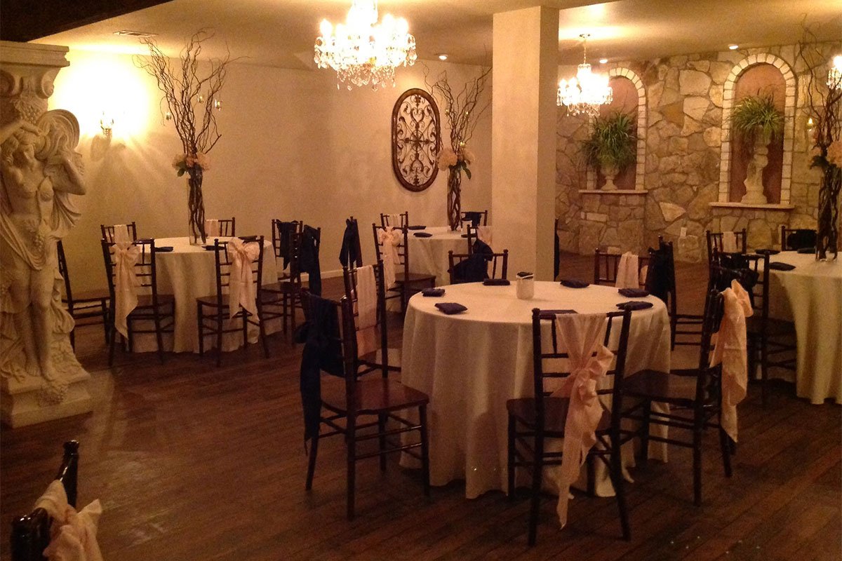 Three Gorgeous Chandeliers light up the Dining area at The Vista on Seward Hill
