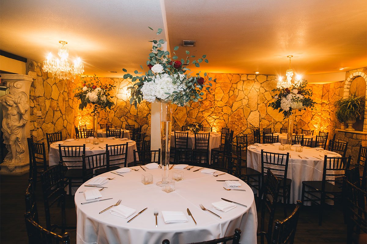 Three Gorgeous Chandeliers light up the Dining area at The Vista on Seward Hill
