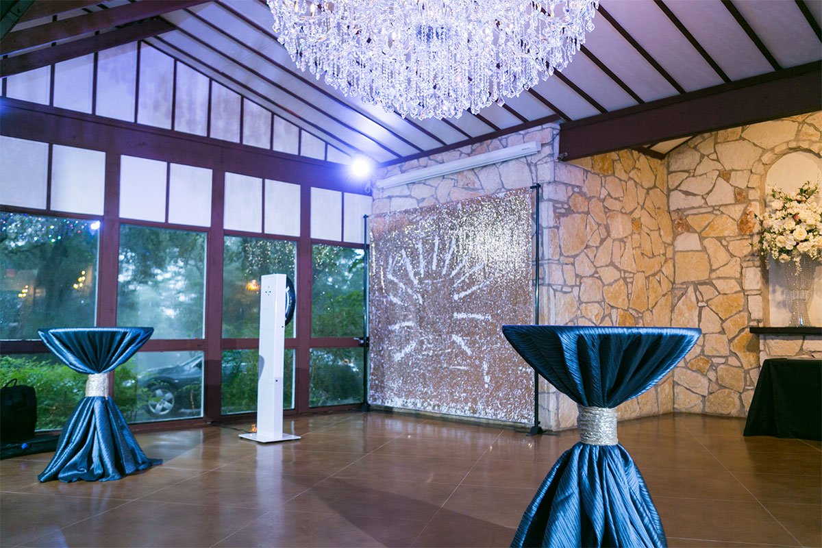 The Chandelier Chateau is an incredible reception room for dancing at The Vista on Seward Hill