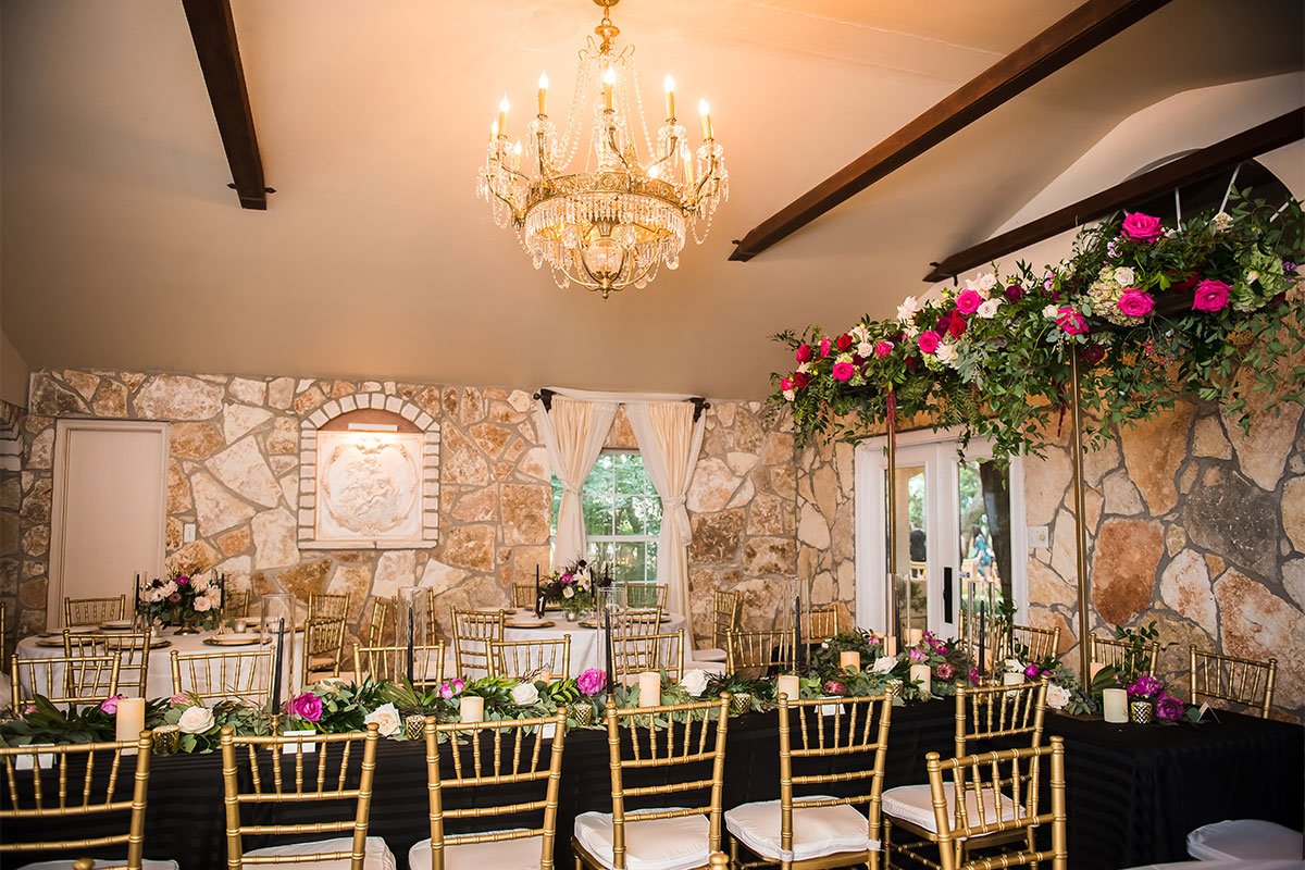 Three Gorgeous Chandeliers light up the Dining area at The Vista on Seward Hill