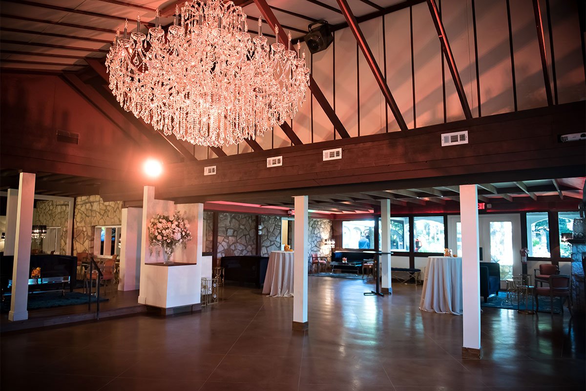 The Chandelier Chateau is an incredible reception room for dancing at The Vista on Seward Hill