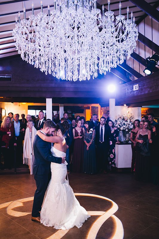 The Chandelier Chateau is an incredible reception room for dancing at The Vista on Seward Hill