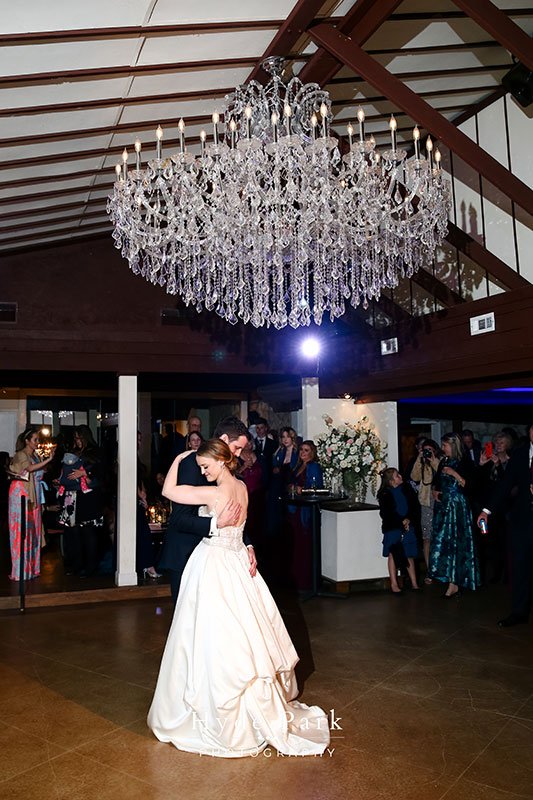 The Chandelier Chateau is an incredible reception room for dancing at The Vista on Seward Hill