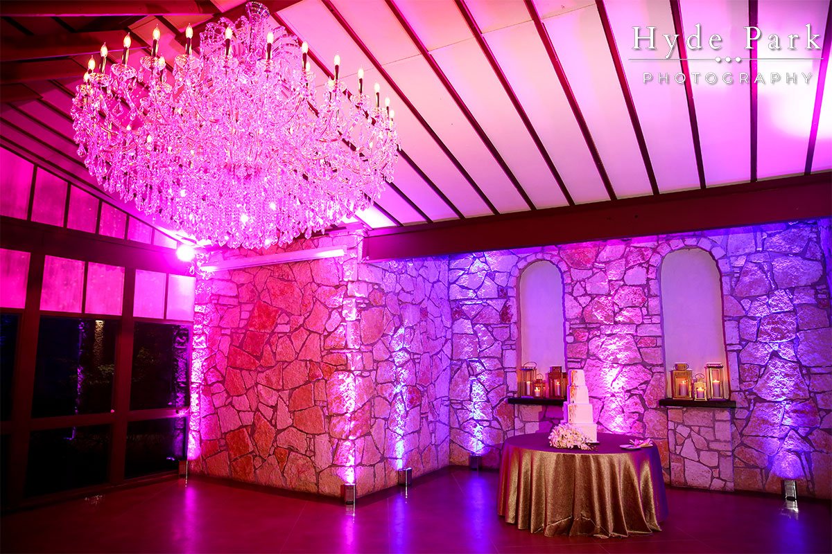 The Chandelier Chateau is an incredible reception room for dancing at The Vista on Seward Hill