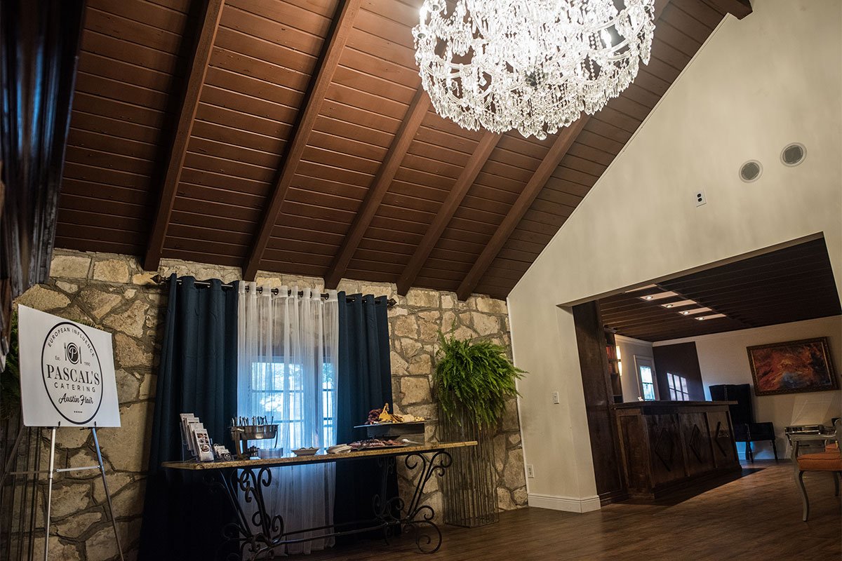 The Chandelier Chateau is an incredible reception room for dancing at The Vista on Seward Hill