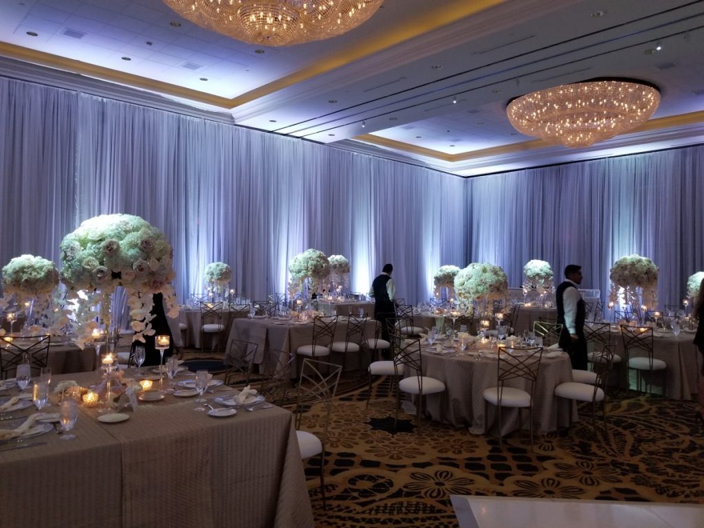 White Sheer Draping with Uplighting