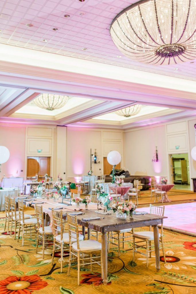Blush Uplighting throughout Room