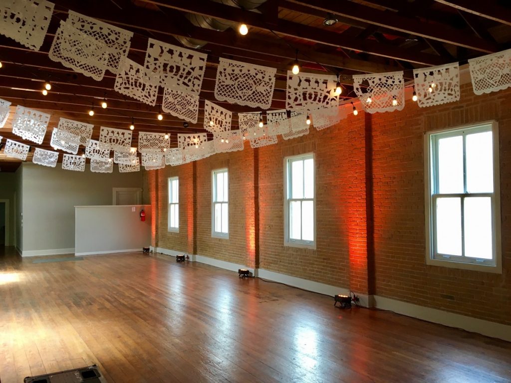 Uplighting with String Lighting and Papel Picado