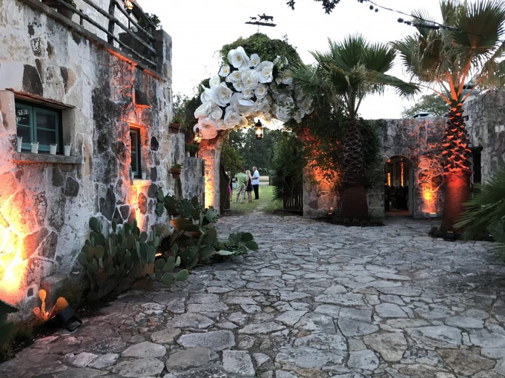 Uplighting On Stone Outdoors