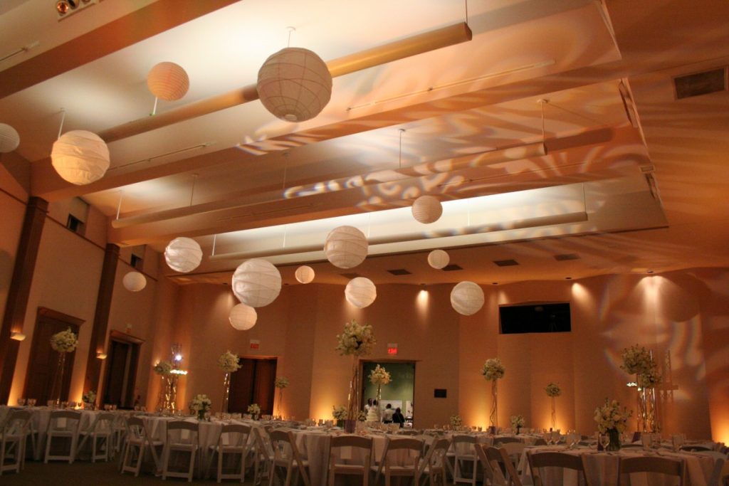 Uplighting and Gobo Lighting with Paper Lanterns
