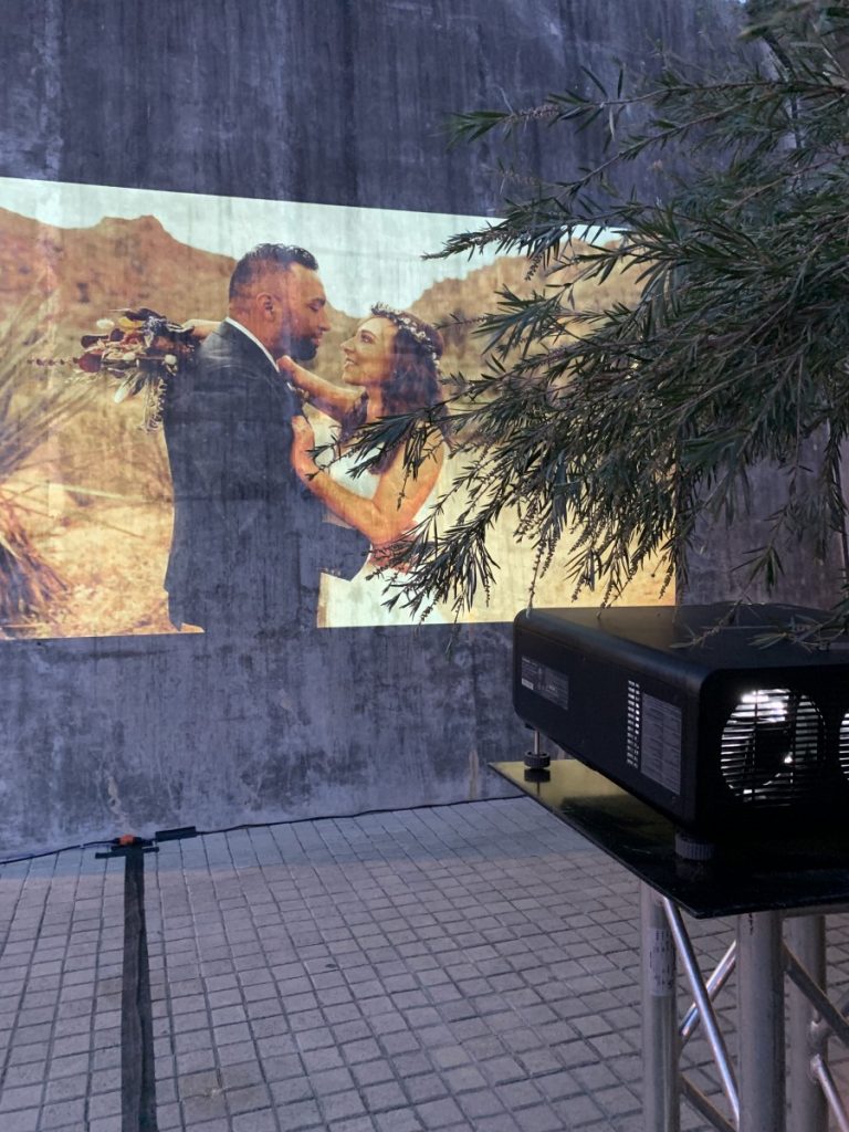 Projection on Concrete Wall