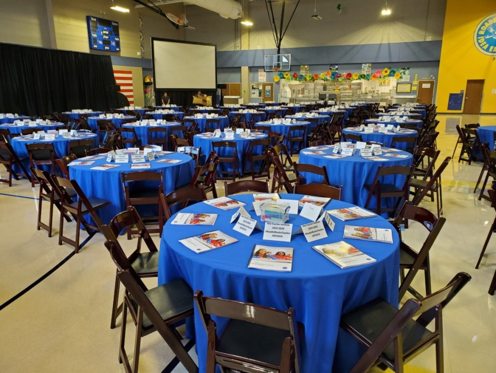 Mahogany Folding Chairs with Royal Blue Polyester