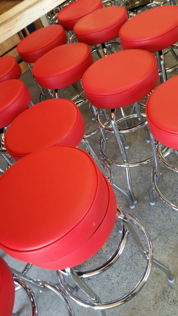 Red Leather Specialty Barstools