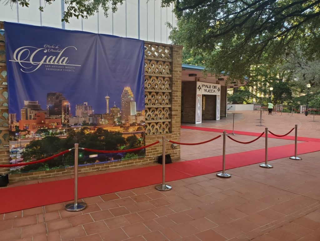 Red Carpet with Chrome Stanchions with Ropes