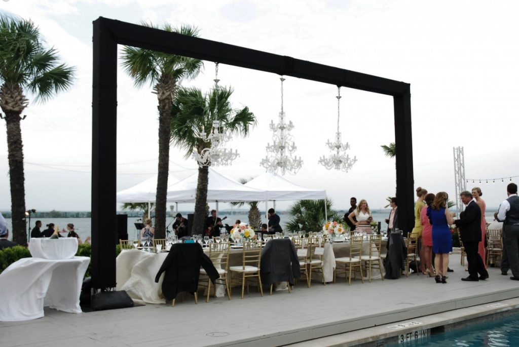 Black Sleeved Trussed Chandeliers
