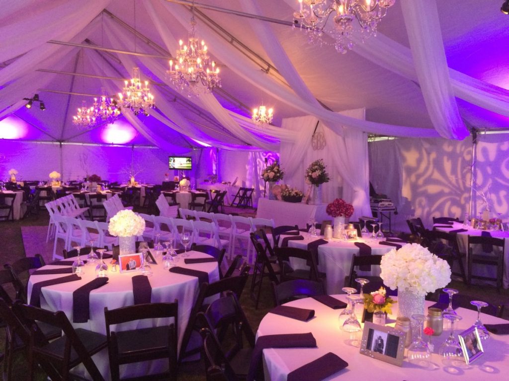 Chandeliers, Uplighting, &amp; Custom Draping