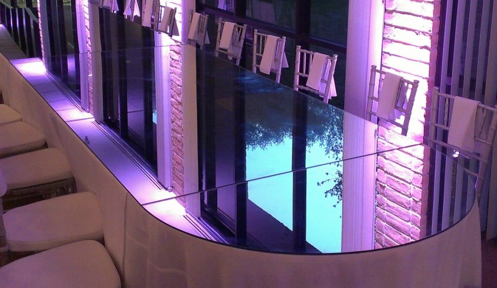 Mirrored Glass Table Topper - Reflects Surroundings