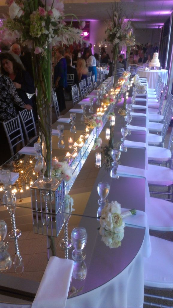 Mirrored Glass Table Topper Decor