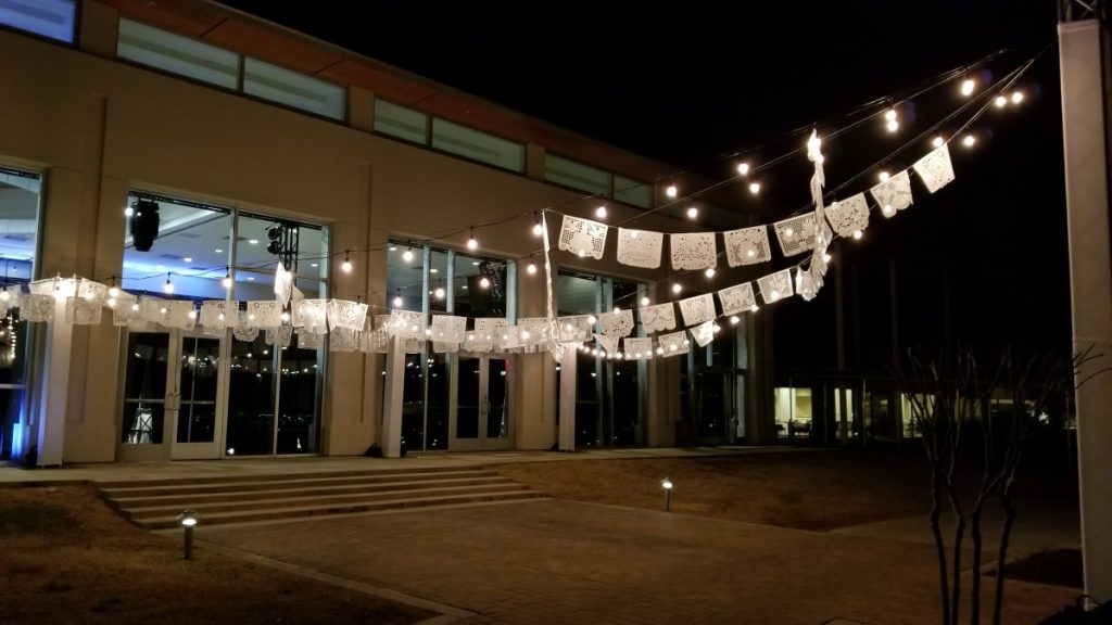 Papel Picado with String Lighting