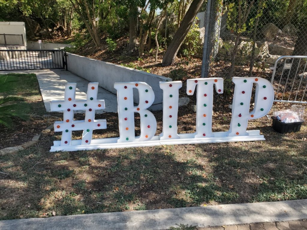White Marquee Letter with Colored Bulbs