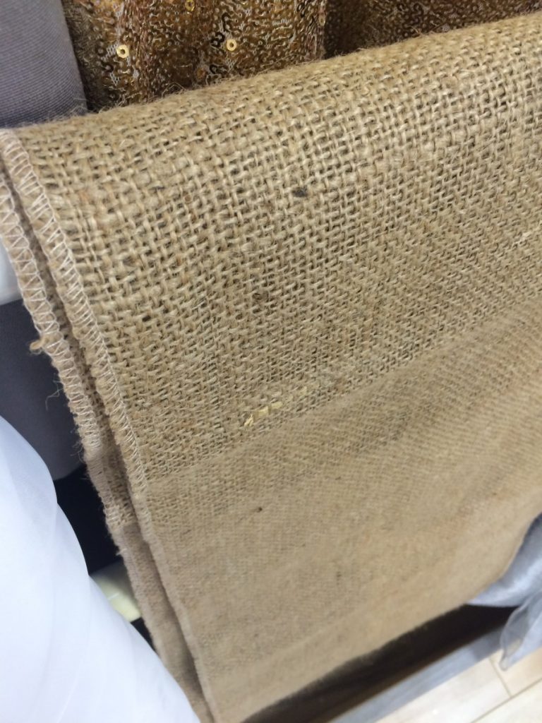 Burlap Fabric Runners and Tablecloths Available