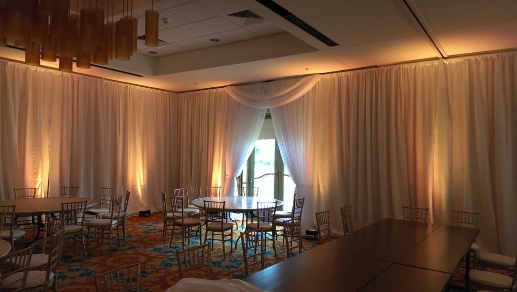 Wall Draping with Uplighting