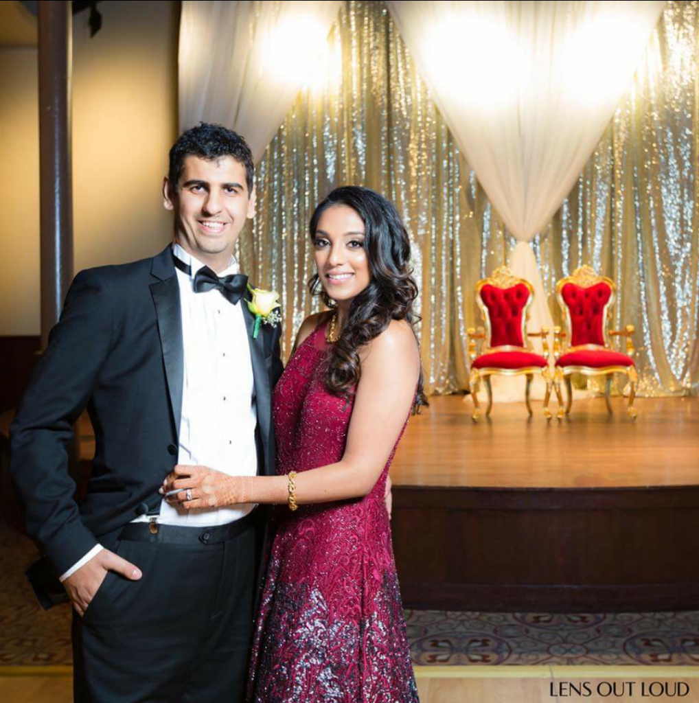 Glitz Sequin Drape with White Sheer Swags with King&#039;s Chairs