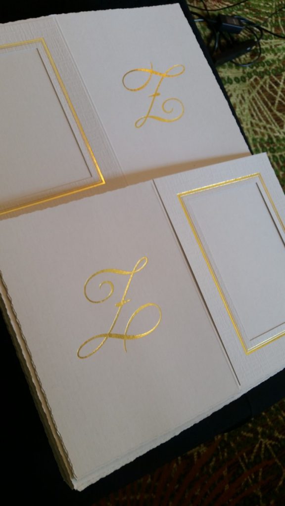 Custom Monogrammed White Photo Folders