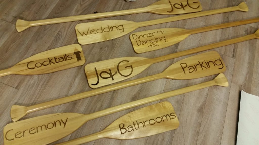 Wooden Paddles Lasered