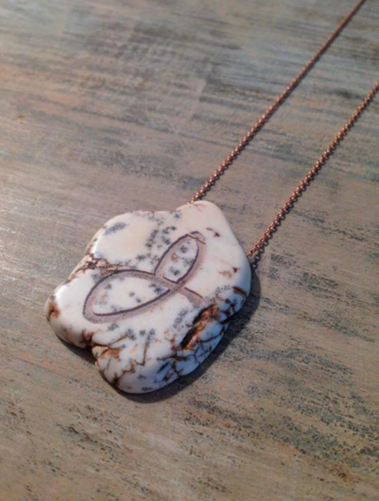 Initial Lasered on Necklace