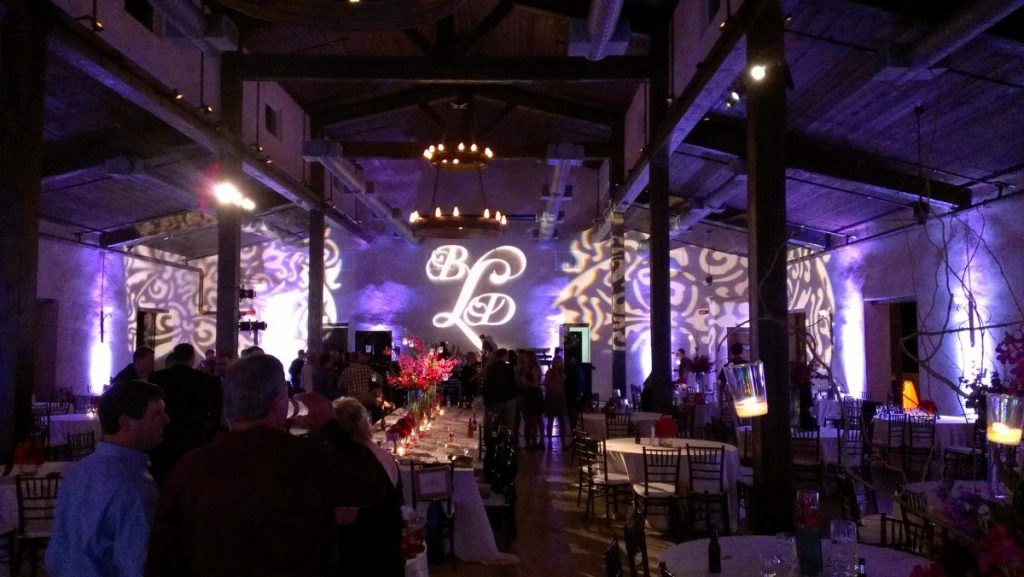 Antique Rosette &amp; Custom Gobo as Stage Backdrop