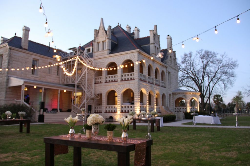 Bistro String Lighting over Lawn