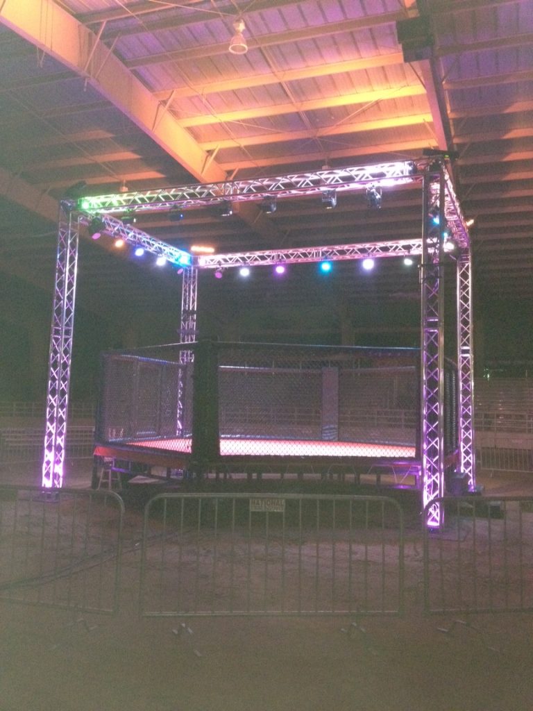 Truss Cage Around Boxing Ring