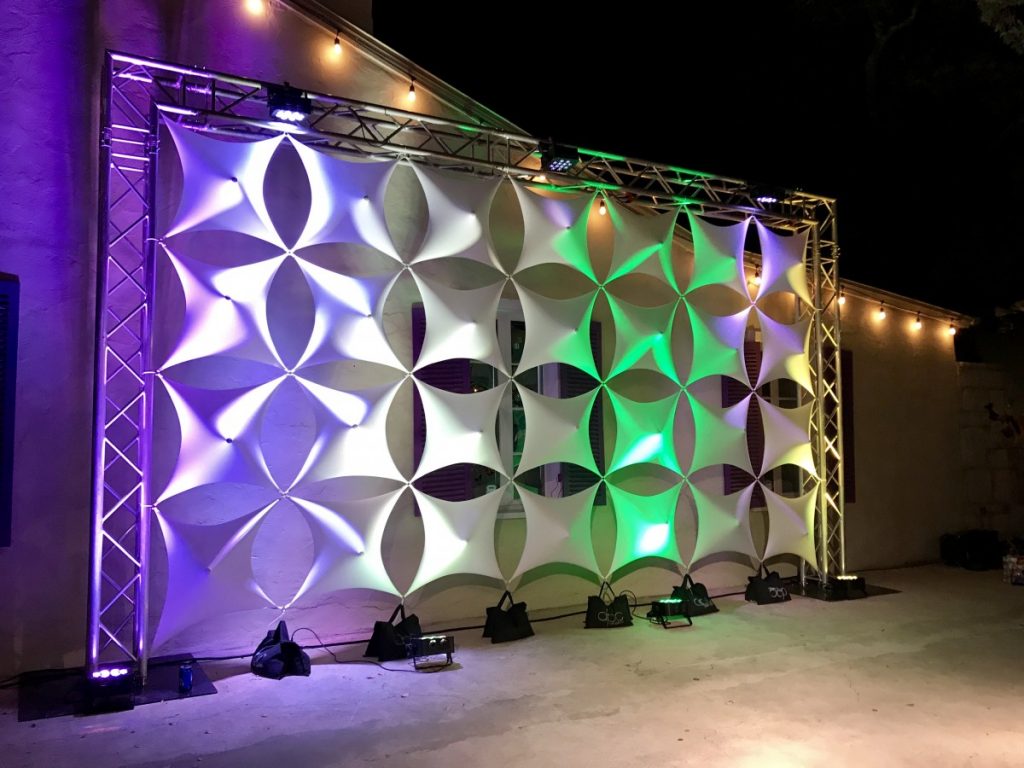 Truss Stage Backdrop with Spandex 3D Panels