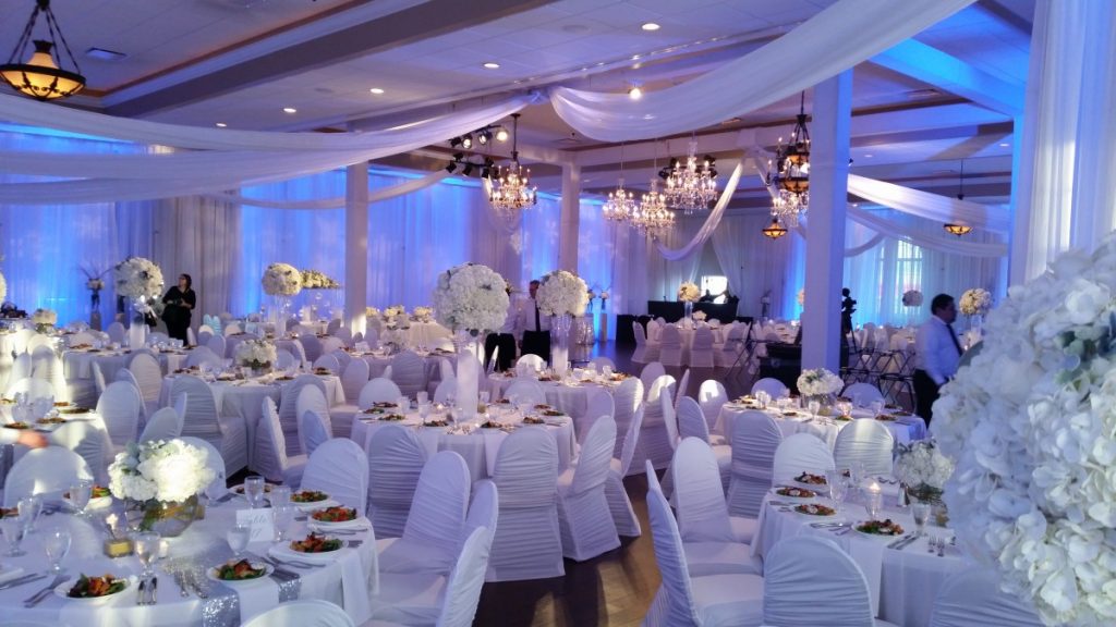 White Rouche Chair Covers