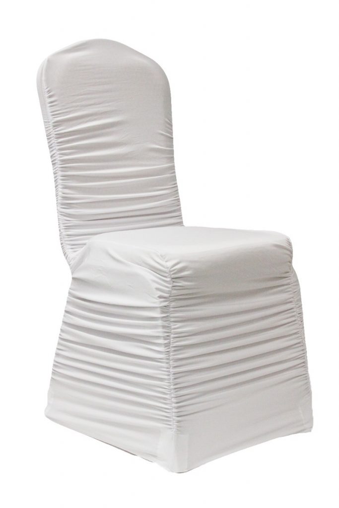 White Rouche Chair Cover