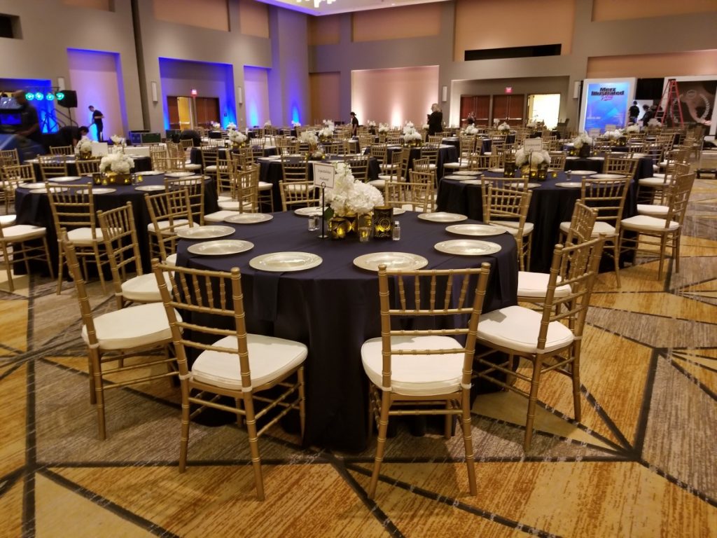 Navy Lamour Table Linens with Navy Lamour Napkins
