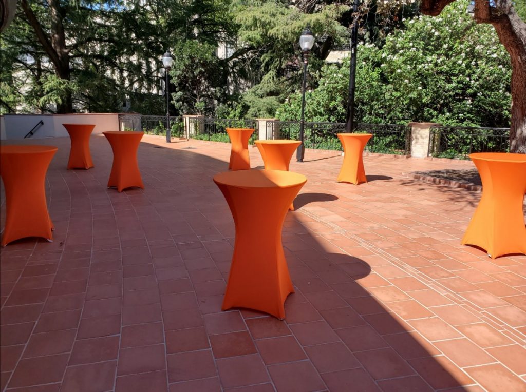 Orange Spandex Cocktail Table