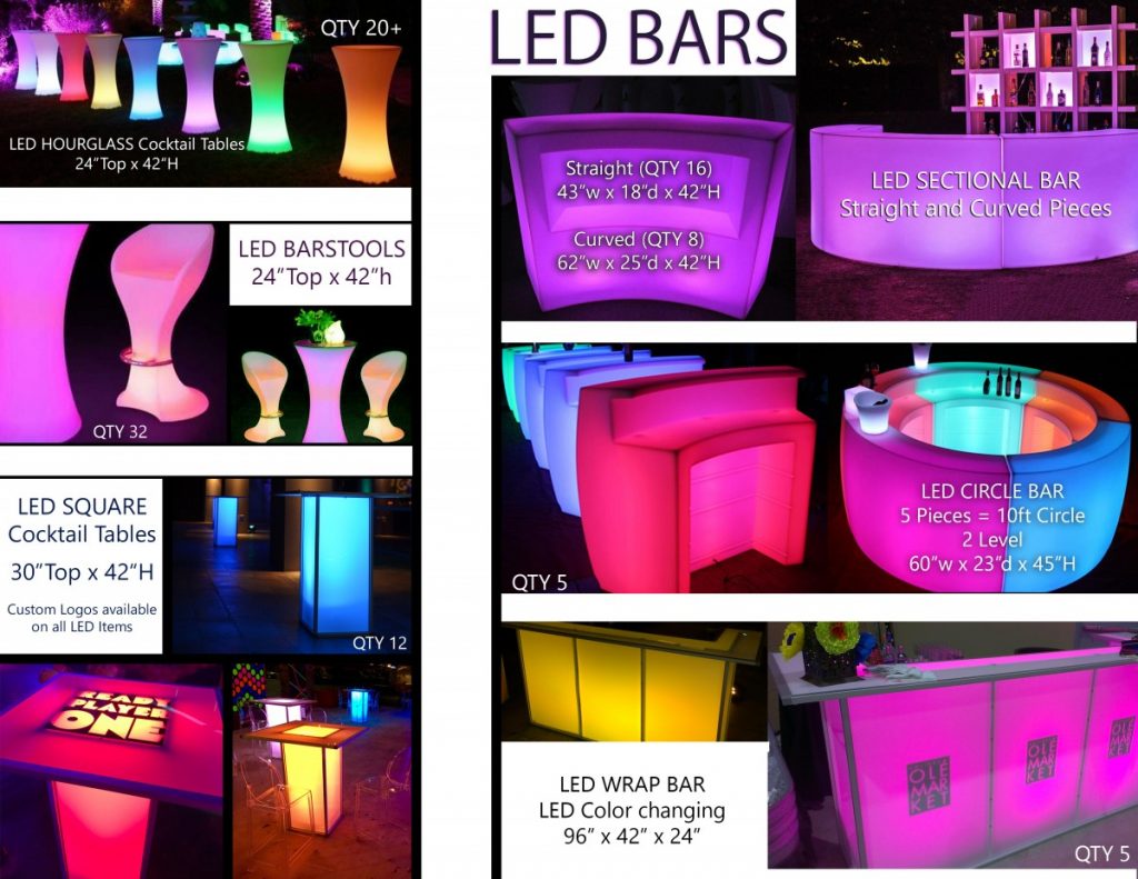 LED Furniture List (Bars &amp; Cocktail)
