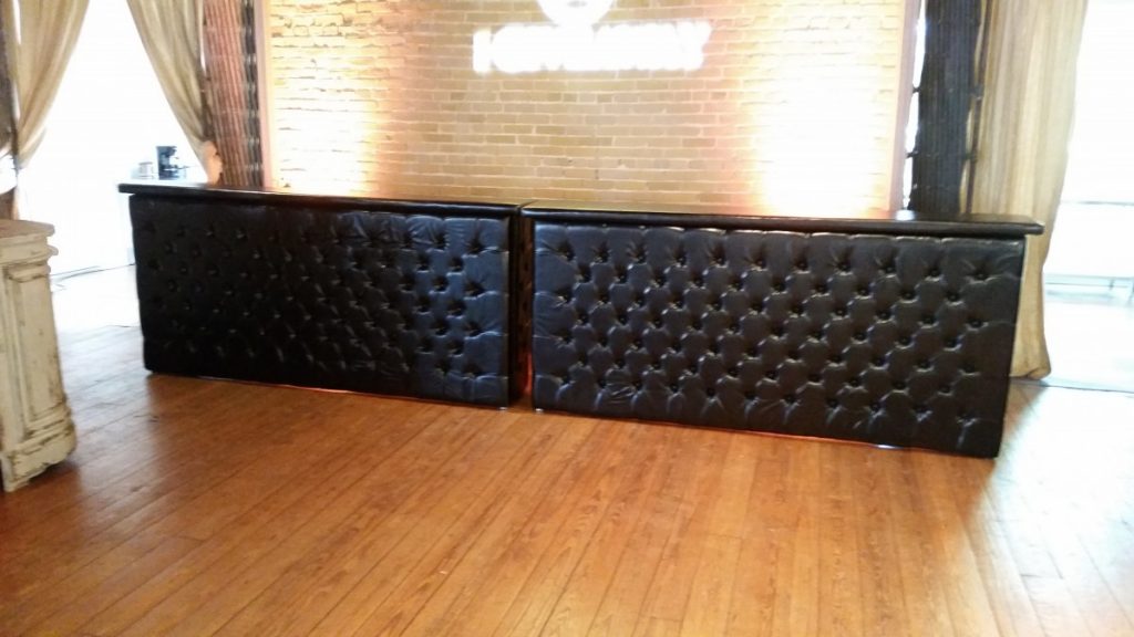 Black Leather Tufted Bars