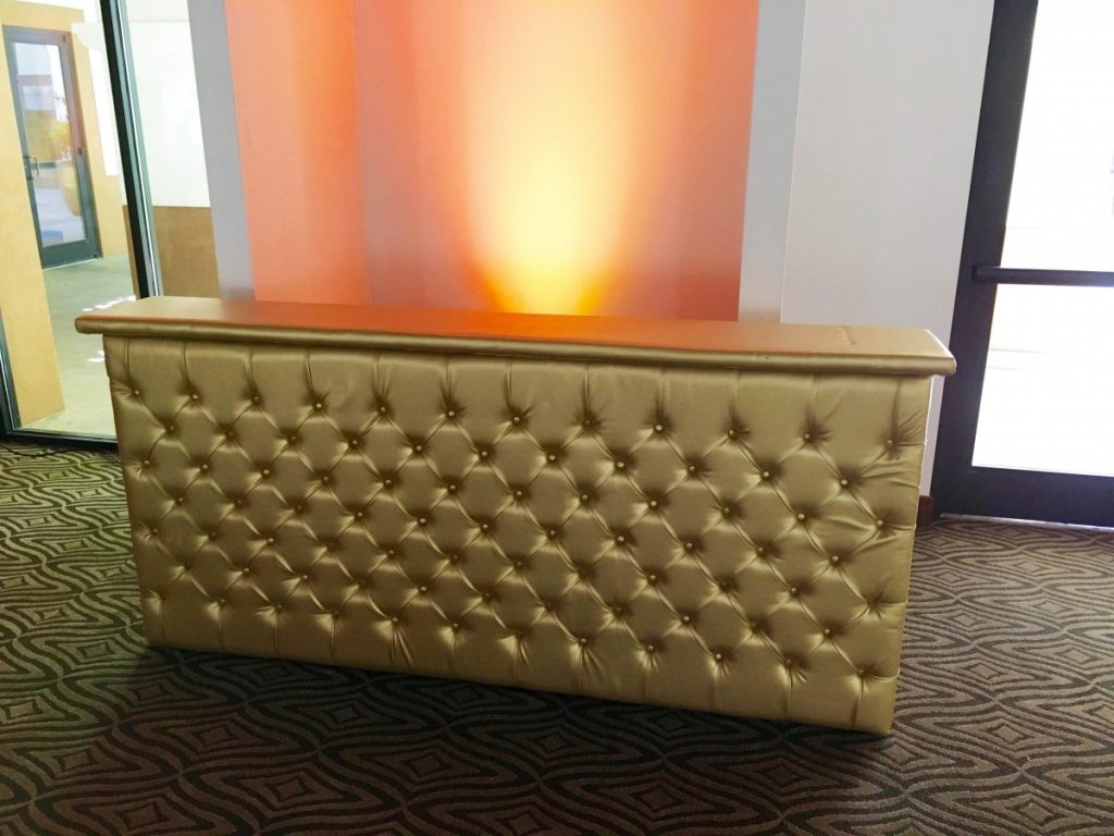 Gold Leather Tufted Bars