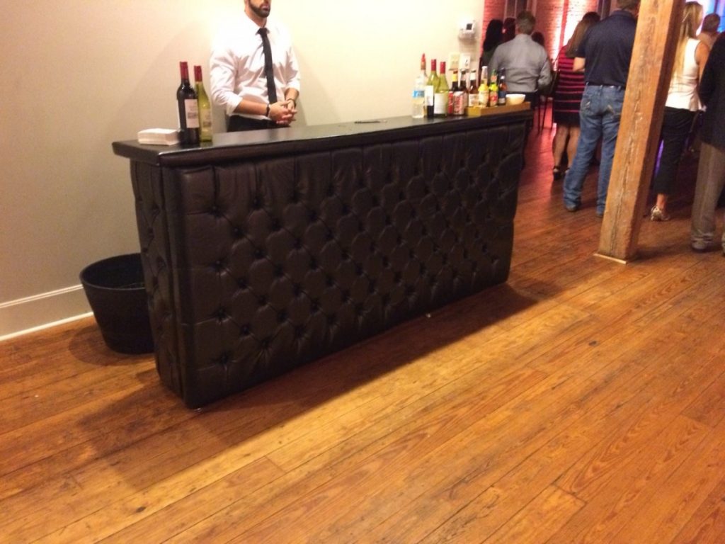 Black Leather Tufted Bar