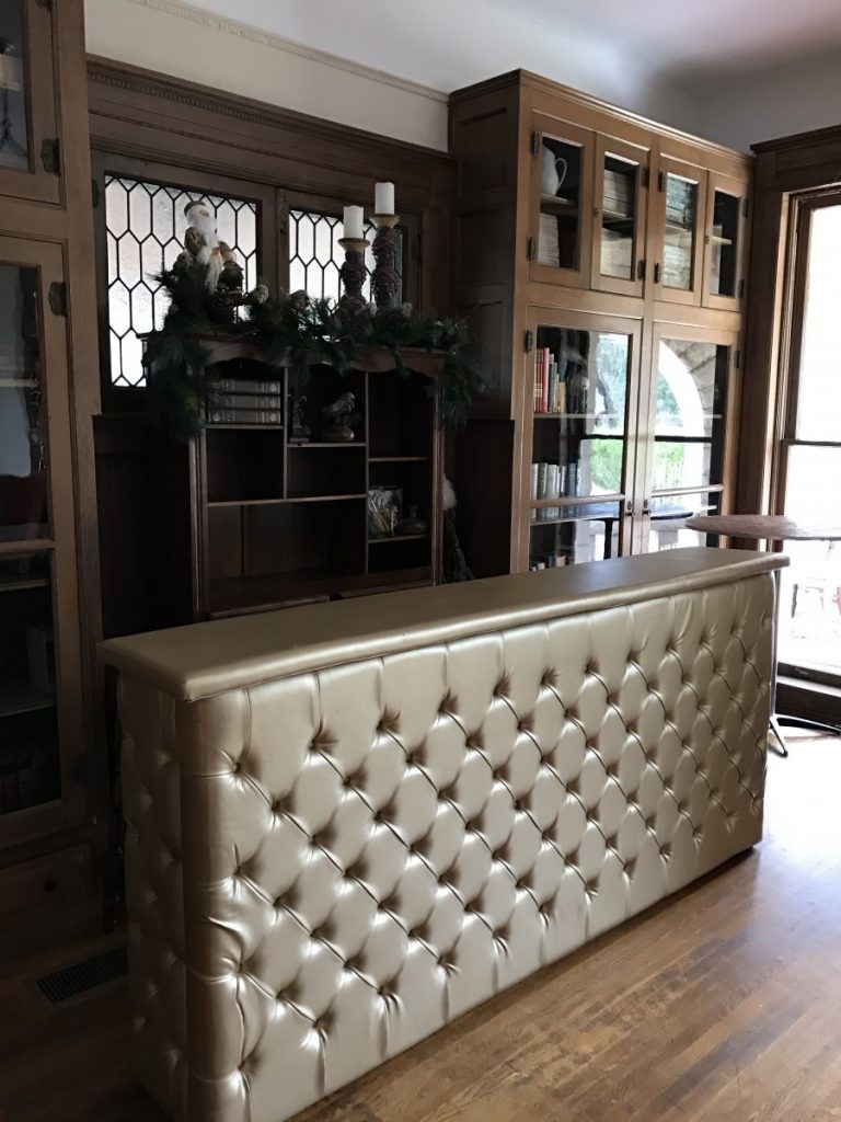 Silver Leather Tufted Bar