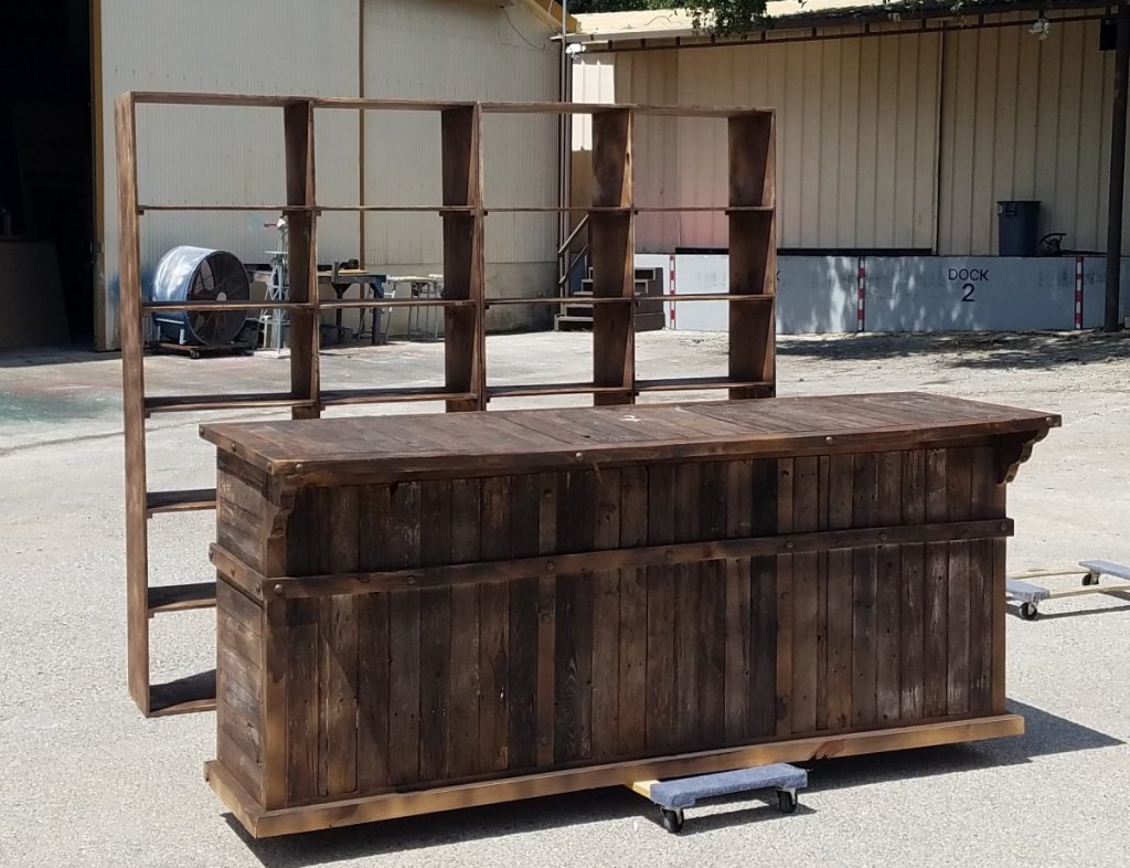 Wooden Reclaimed Bar with Bar Back