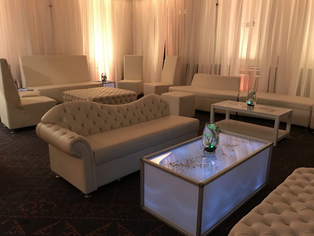 Crystal Chaise with Modern High-Back White Leather Furniture Throughout